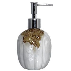 Harvest Pumpkin On The Vine Soap or Lotion Pump Dispenser Functional Art White